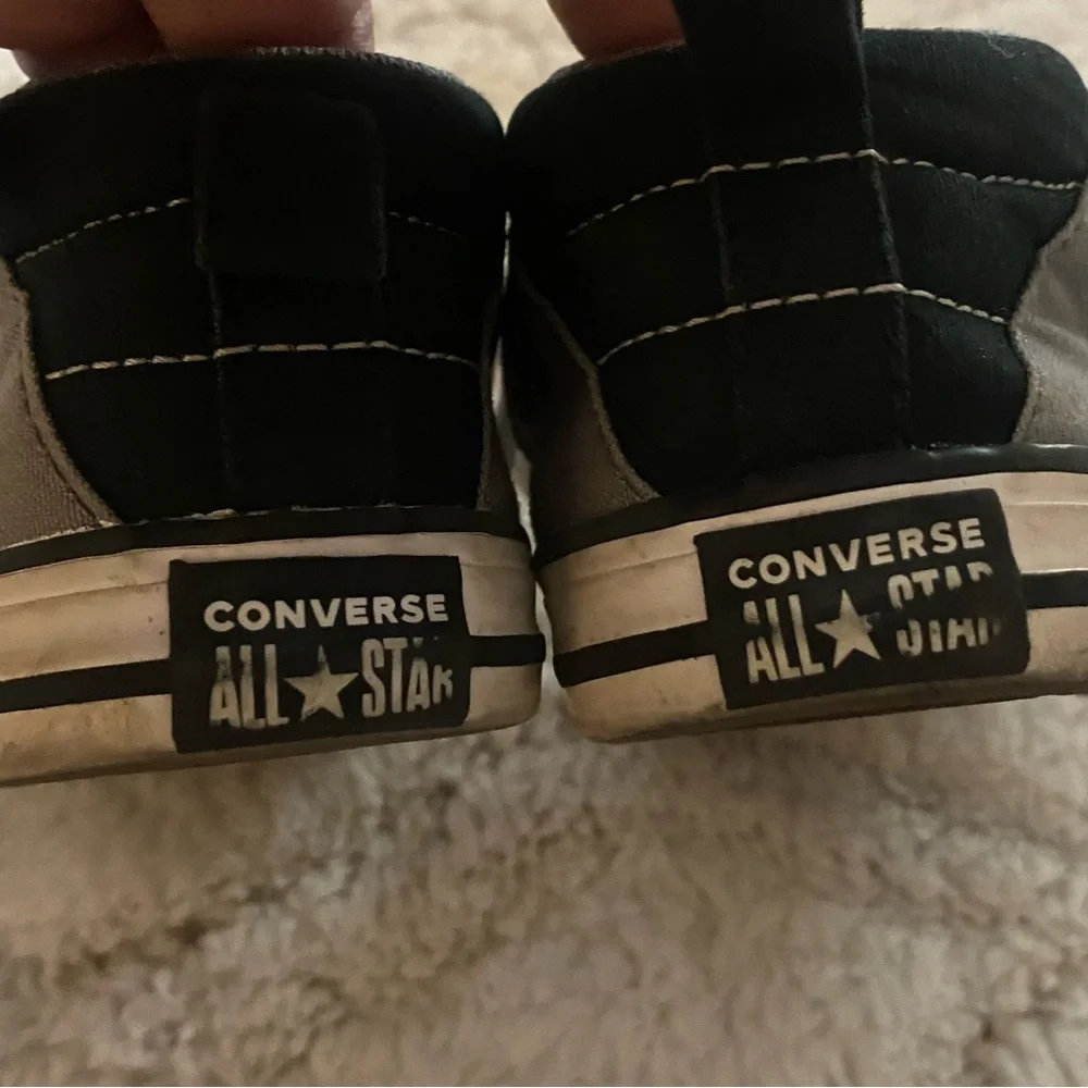 Converse Hi Top Chuck Taylor Little Boys Girls Unisex 8 Gray Grey Black All Star